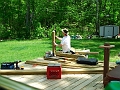 chris putting up rails on rest of deck